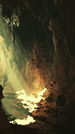 cave interior with sunlight