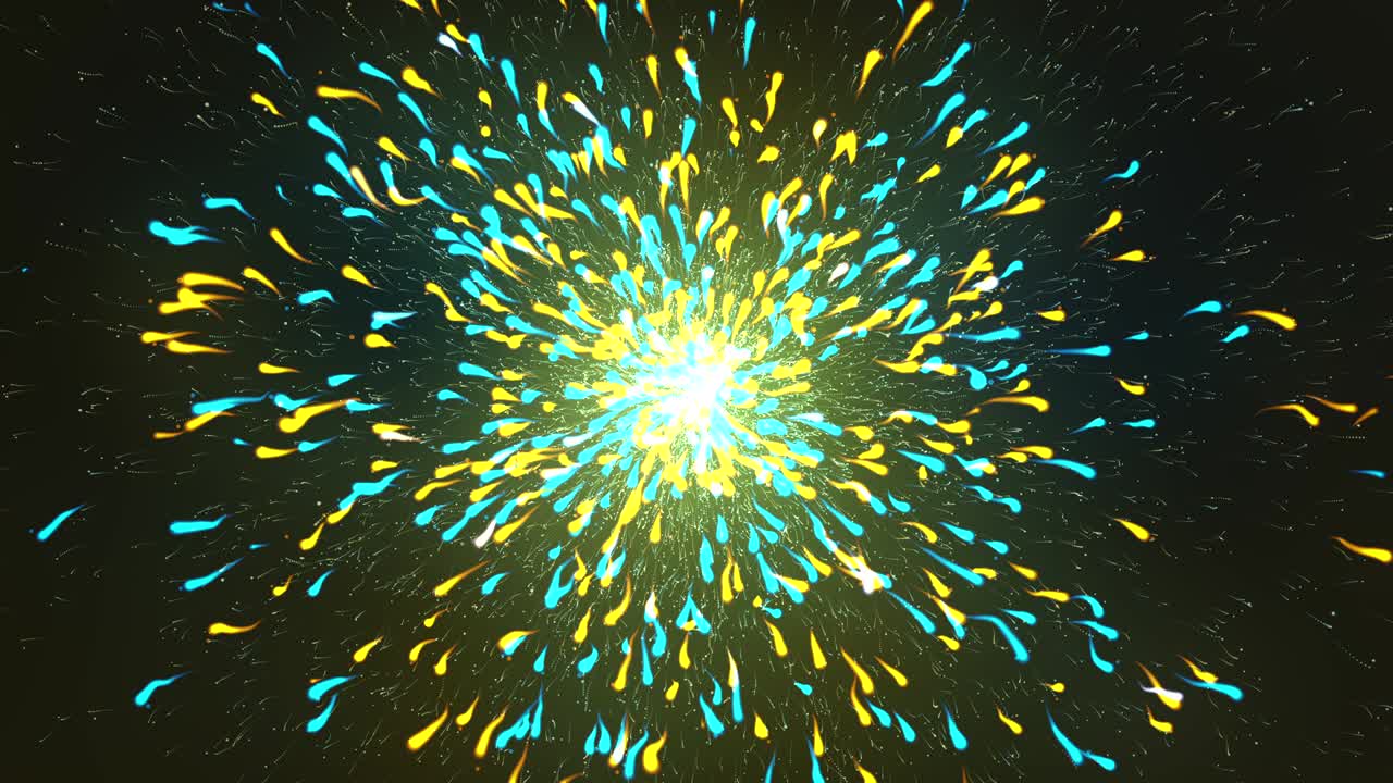 입자 폭발 루프의 추상적인 애니메이션