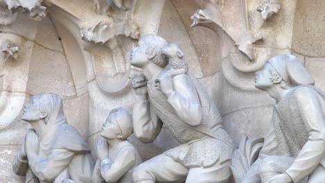 Handheld-shot-on-the-Nativity-scene-of-the-Shepherd-statues-at-the-Sagrada-Familia