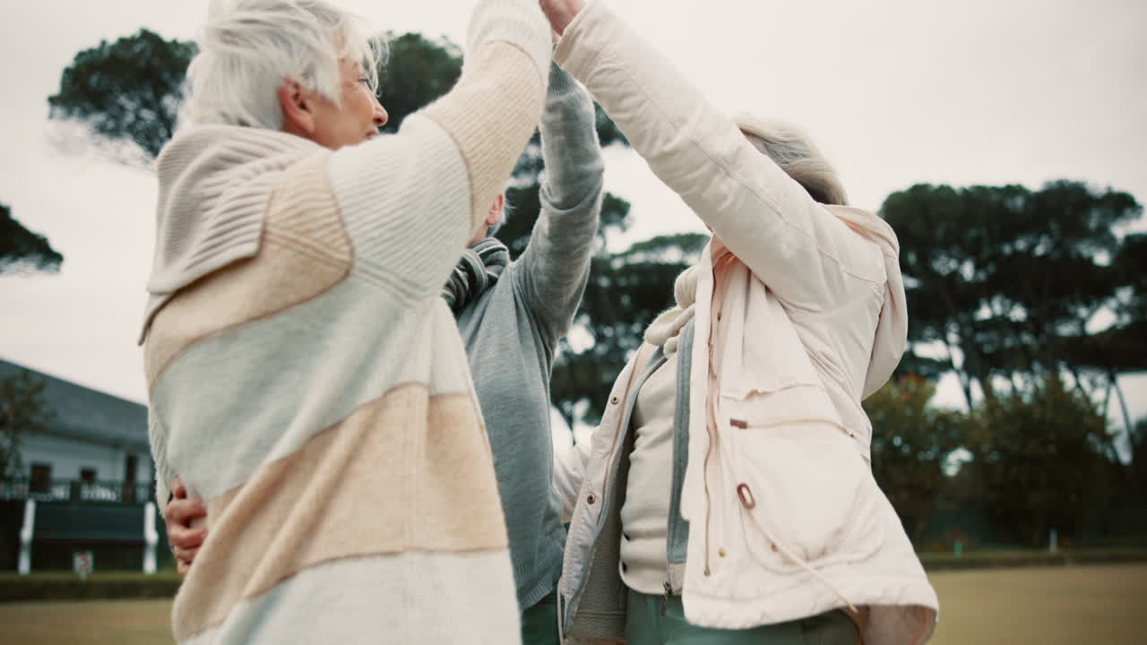 하이 파이브, 지원 및 시니어 친구 그룹