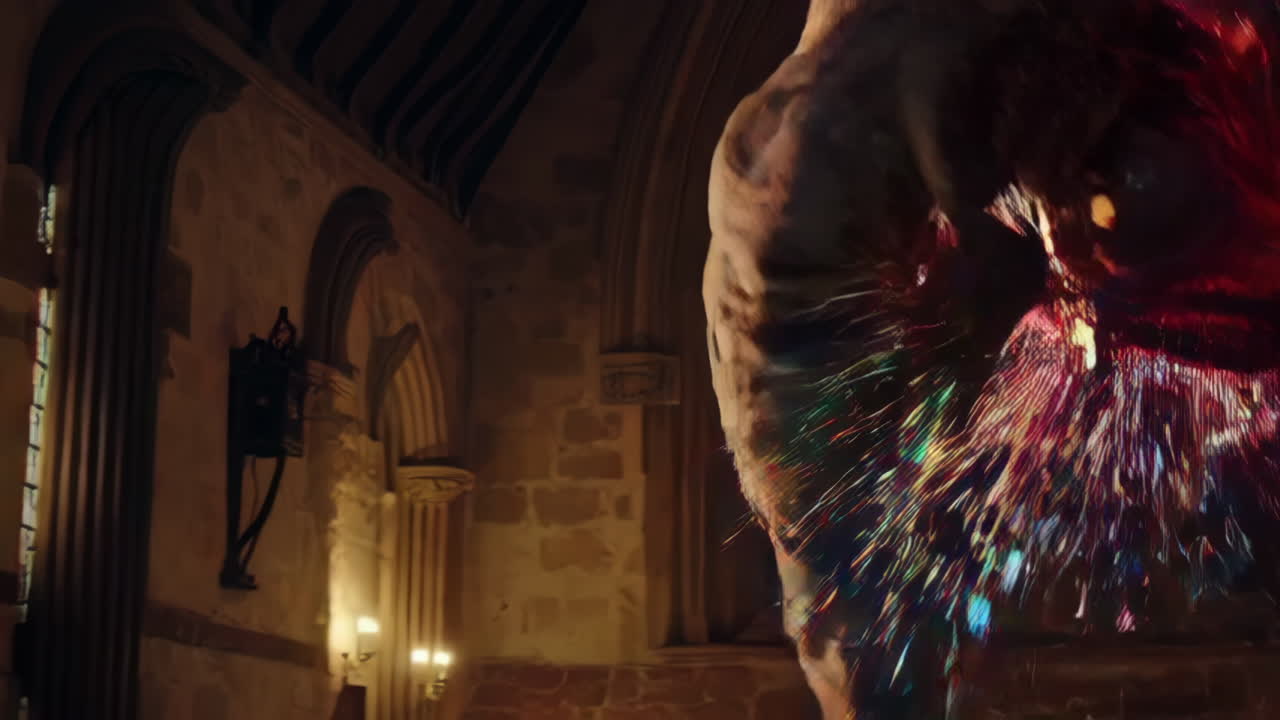 Church Scene with People and Action