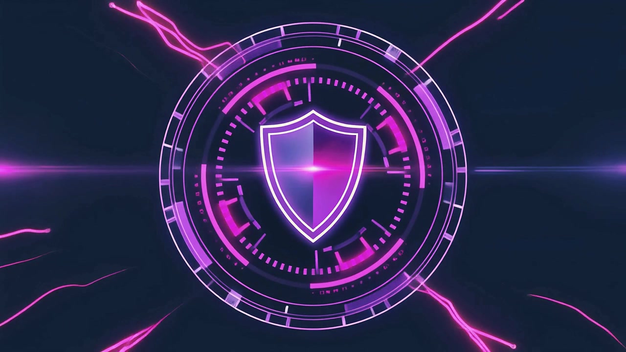 Animated Digital Shield Icon for Cyber Security and Data Protection