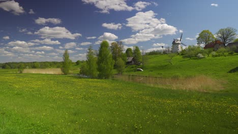 latvian green landscape on a spring sunny day