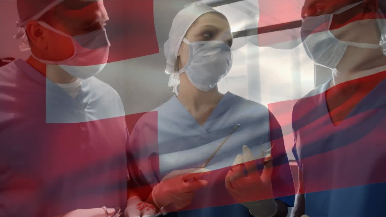 수술 중 다양한 의사 들 위 에 스위스  ⁇ 발 의 애니메이션