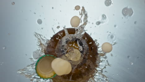 uncorking bottled craft beer closeup. unfiltered liquid splashing from flask