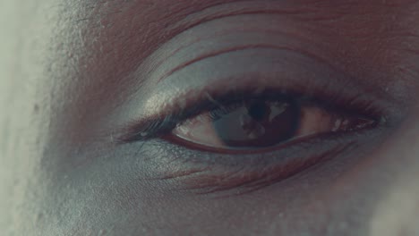 close-up shot of a black man's eye