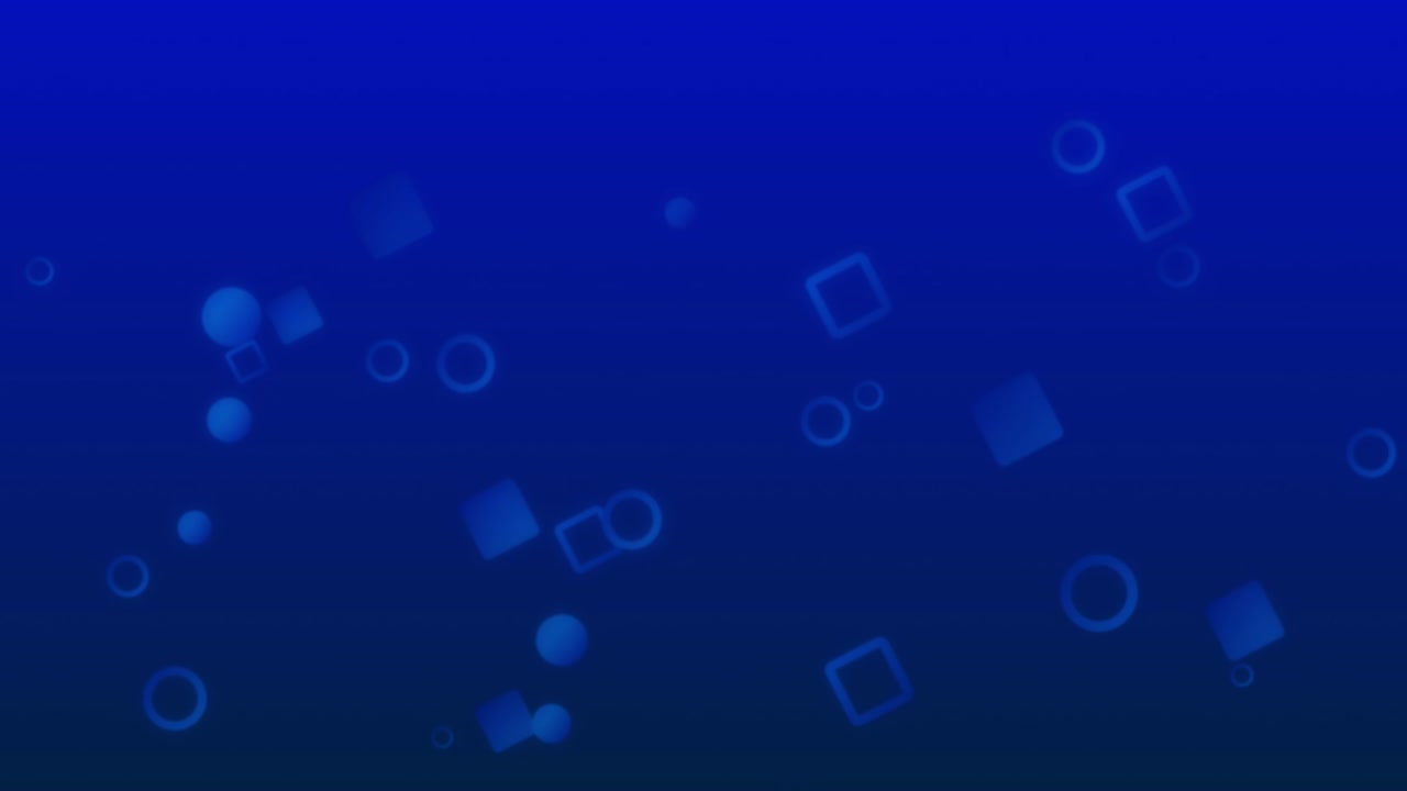 formas geométricas azules abstractas que flotan lentamente hacia arriba y se desvanecen