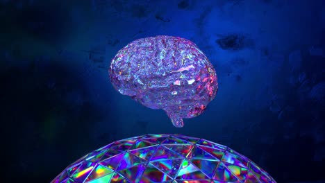 imagen microscópica y cúpula geométrica