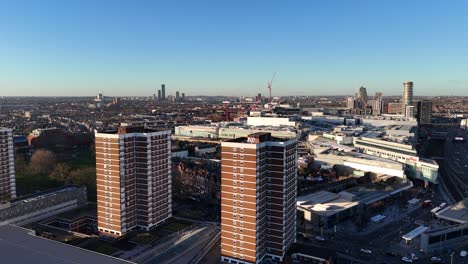 tower blocks sheppards bush london uk westfields shopping centre drone,aerial
