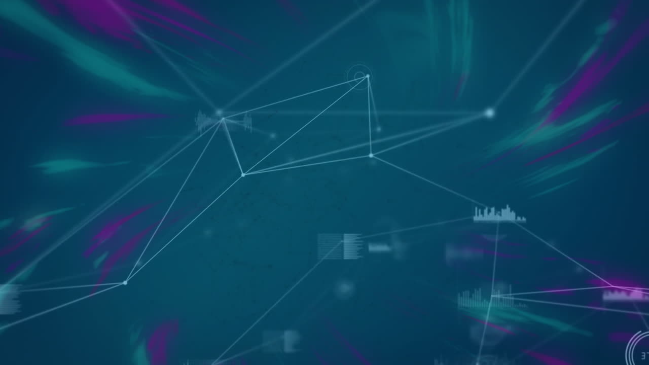 animación de la red de conexiones sobre fondo azul