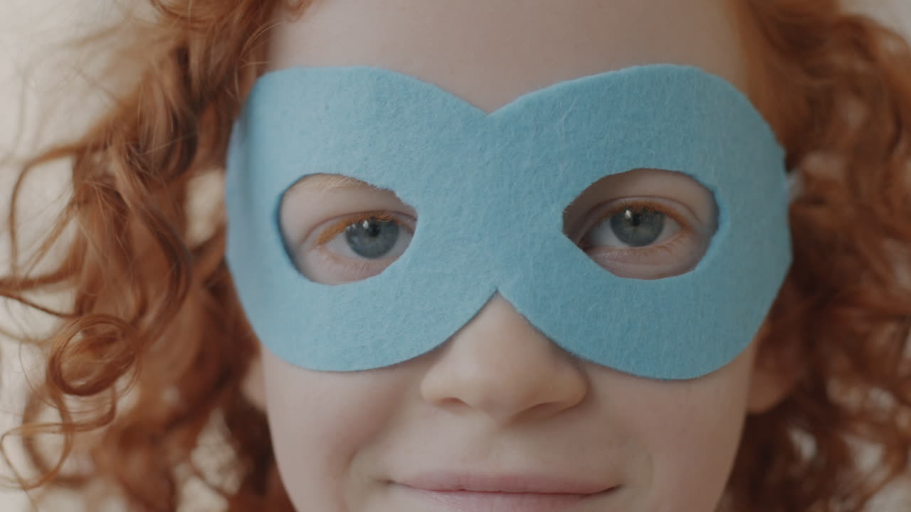 Child Wearing Superhero Mask