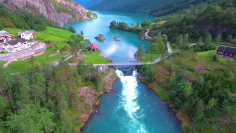 lovatnet lake beautiful nature norway.