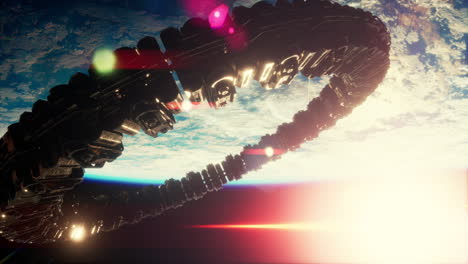 nave madre alienígena cerca de la tierra elementos proporcionados por la nasa