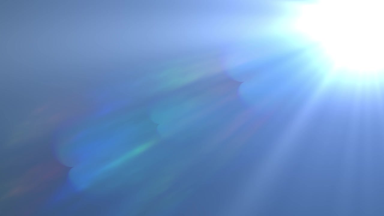 Bright Blue Lens Flare Effect on Black Background