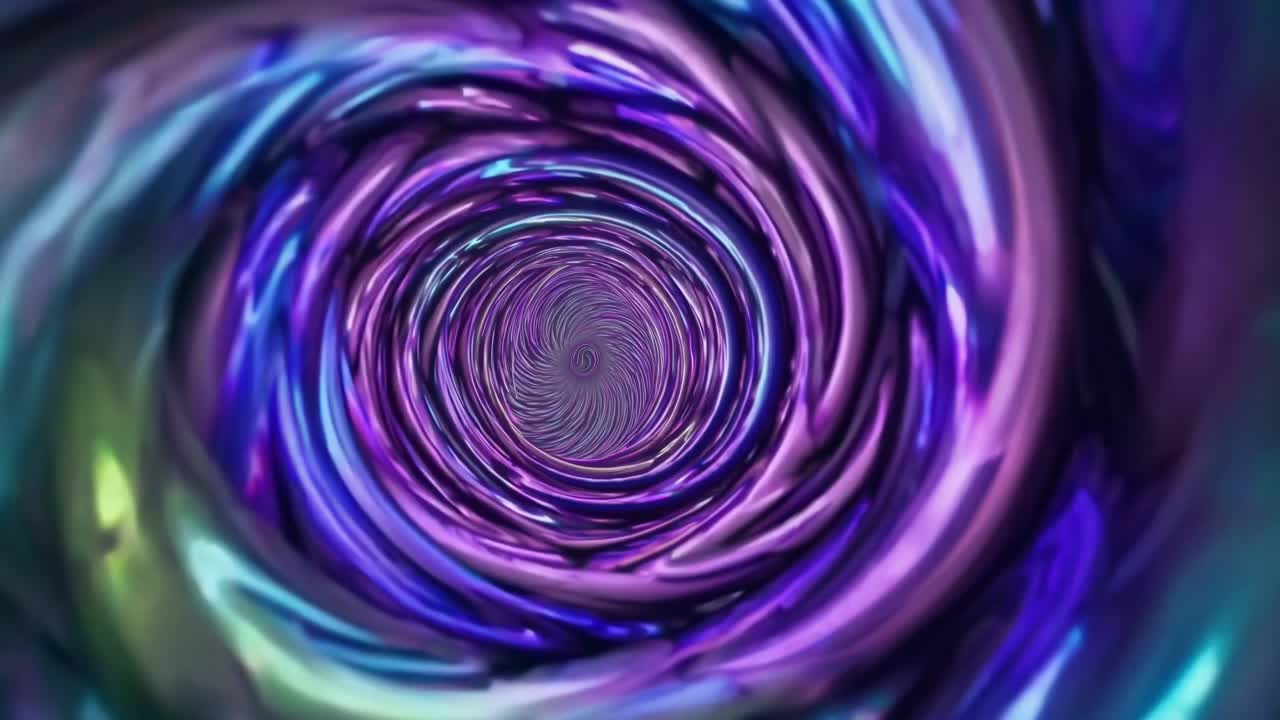Swirling vortex of vibrant blue and purple hues creates a mesmerizing motion sequence, illustrating the dynamic flow and depth of a captivating abstract scene
