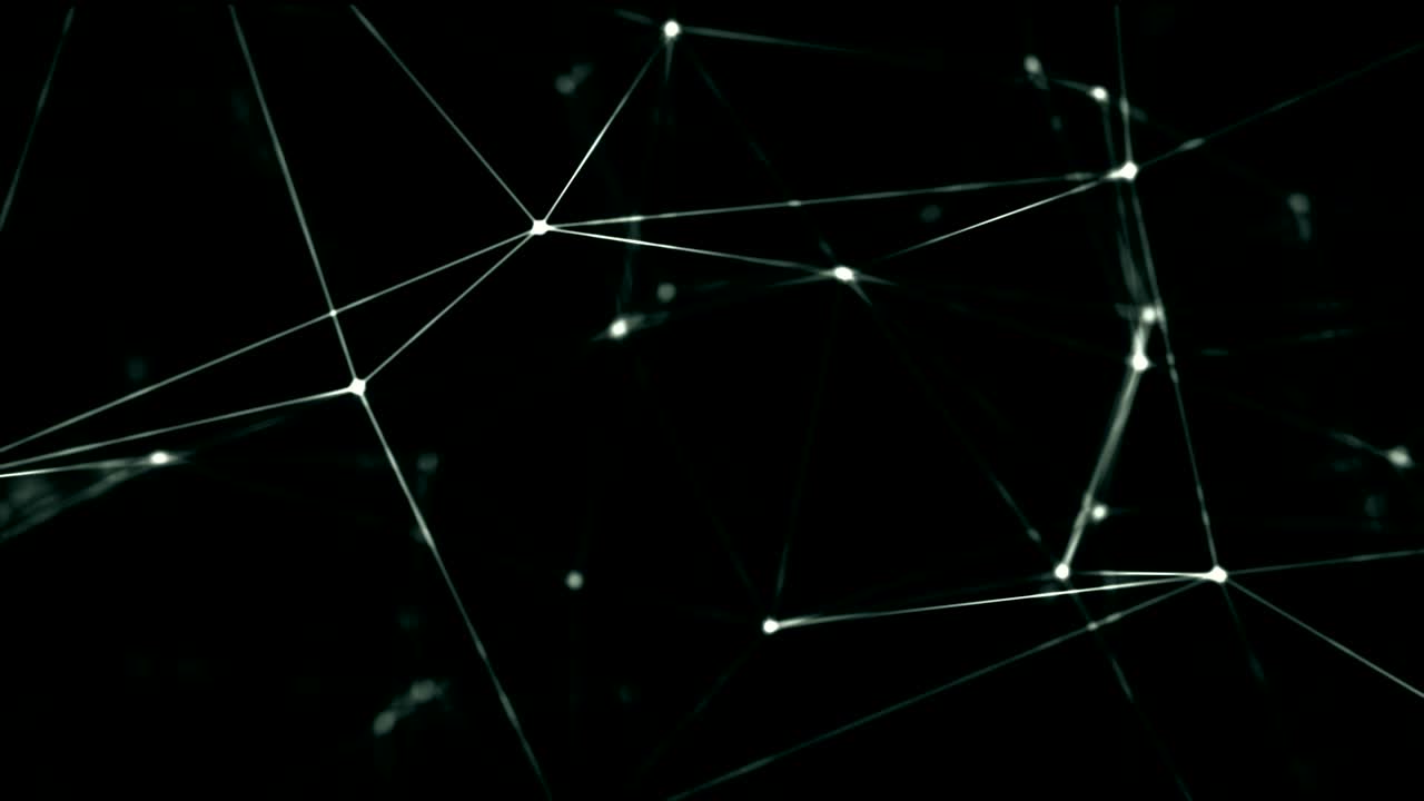 Looped Futuristic Technology Molecular Abstract Plexus Background. Network Connections. Futuristic Glowing Network Seamless Loop