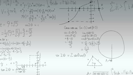 Animación-Del-Procesamiento-De-Datos-Matemáticos-Sobre-Fondo-Gris