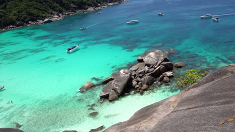 turquoise water in the bay. view of the island.