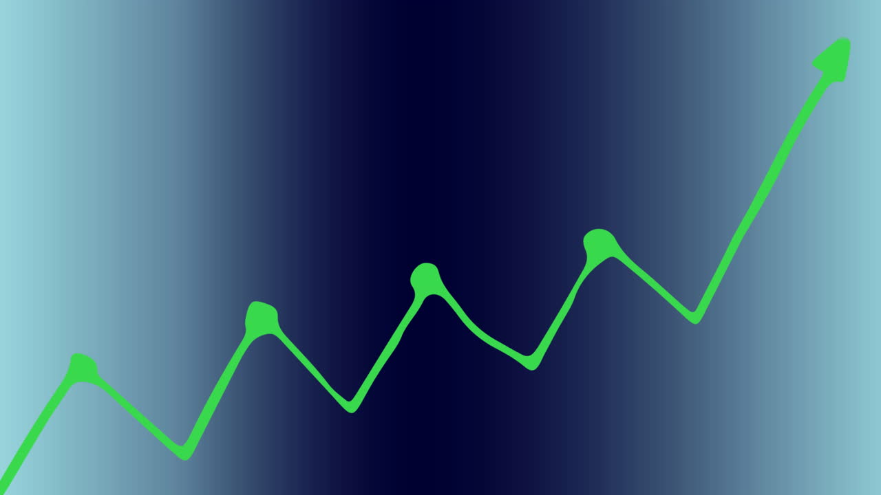 Animation of dots forming graph against blue background