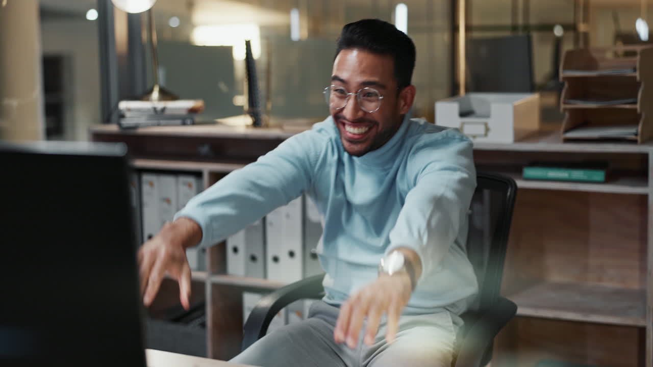 Man in Office, Excitement and Frustration