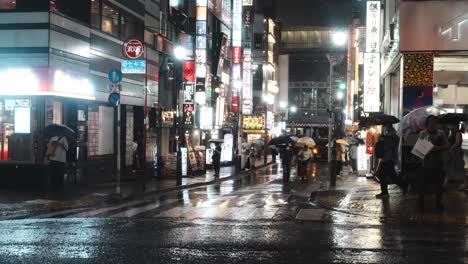 4k cinematic footage of shibuya under the rain during the night