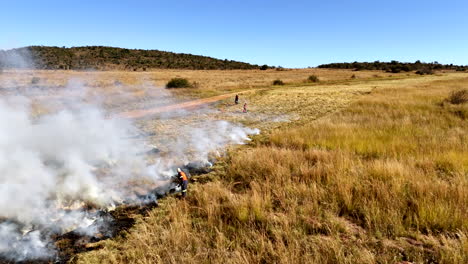 prescribed agricultural field burn reduce fuel load to prevent wildfires, drone