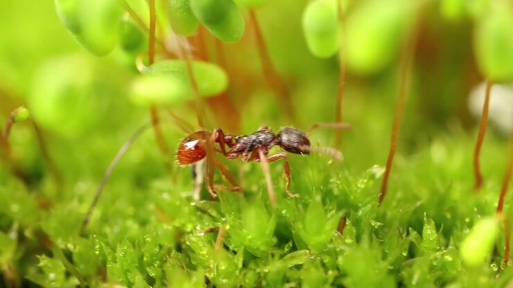 Primo piano di una formica in natura