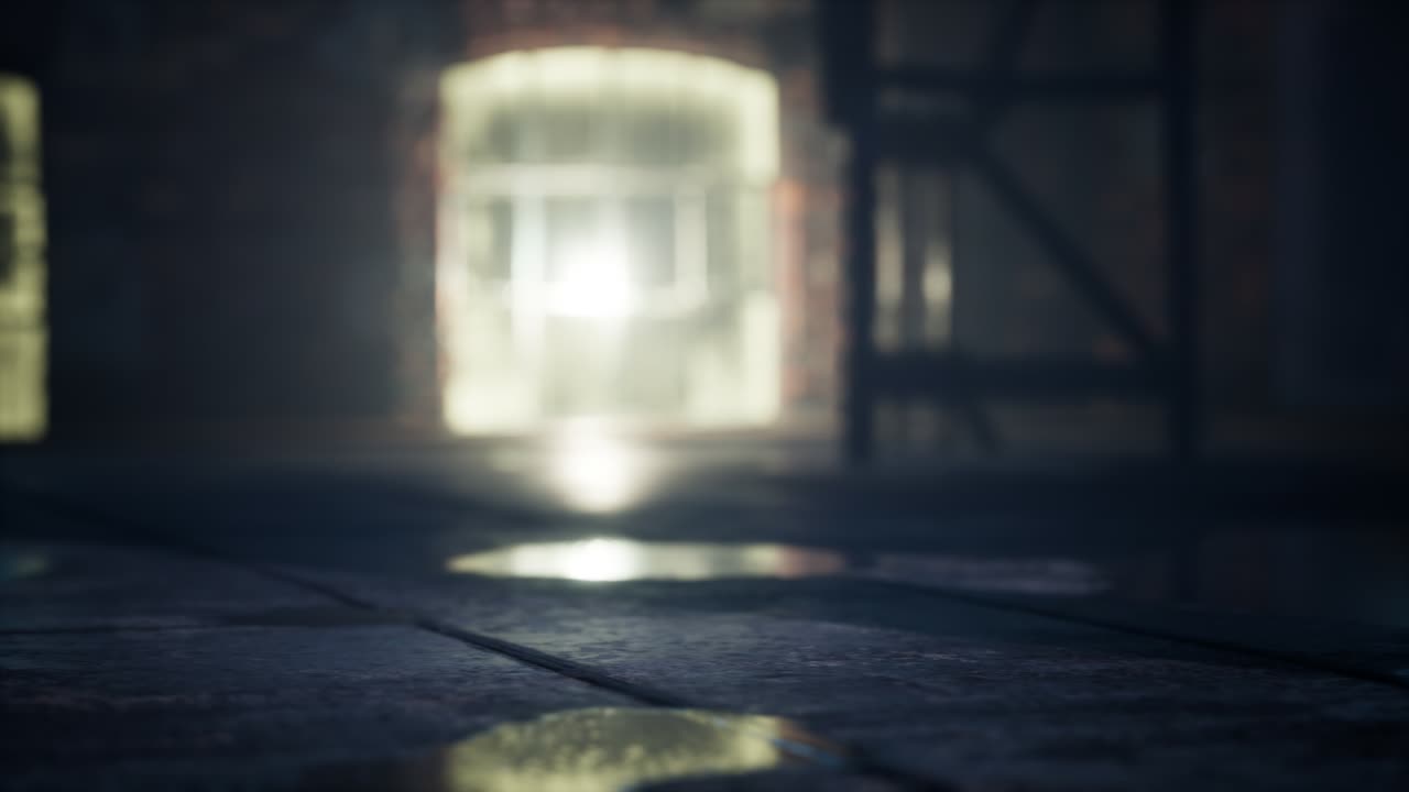 매우 심하게 오염 된 산업 공장의 폐허