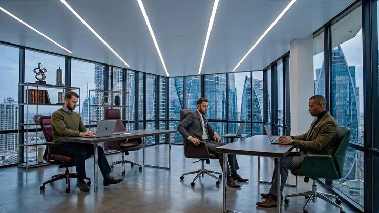 Luxury boardroom interior in modern corporate headquarters
