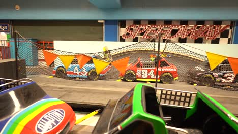 race cars on large track