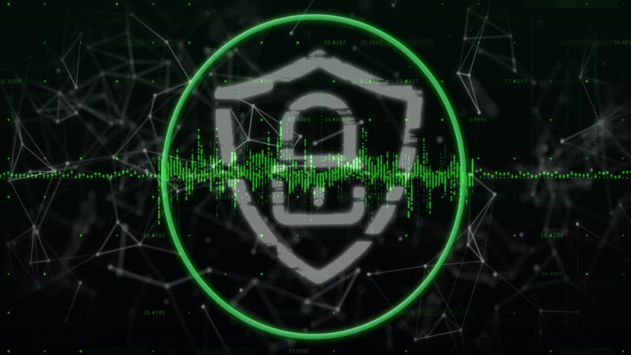 디지털 락의 애니메이션 및 연결과 함께 데이터 처리