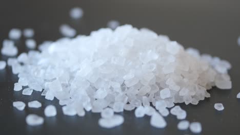 close-up shot of white salt crystals