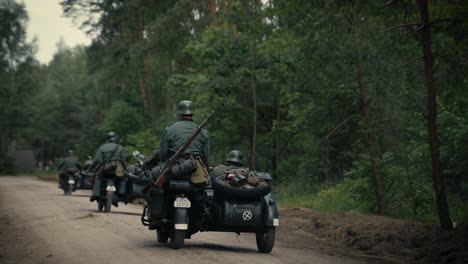 german soldiers on motorcycles during world war ii