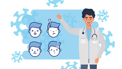 o médico explica os sintomas da doença