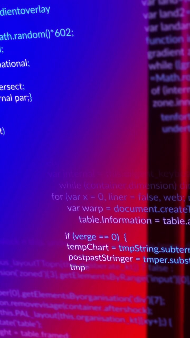 Animation of data processing and shapes over server room