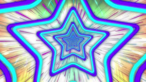 animación de la forma de una estrella azul iluminada que se mueve en bucle durante una larga exposición de rastros de luz