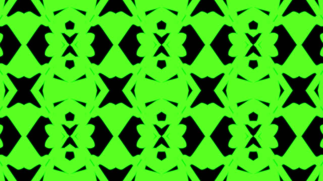 fondo de patrón geometrico sin costuras verde abstracto. rayas abstractas bucle de caleidoscopio. rápido psicodélico colorido kaleidoscopio vj fondo. discoteca fondo de movimiento abstracto. efecto caleidoscope