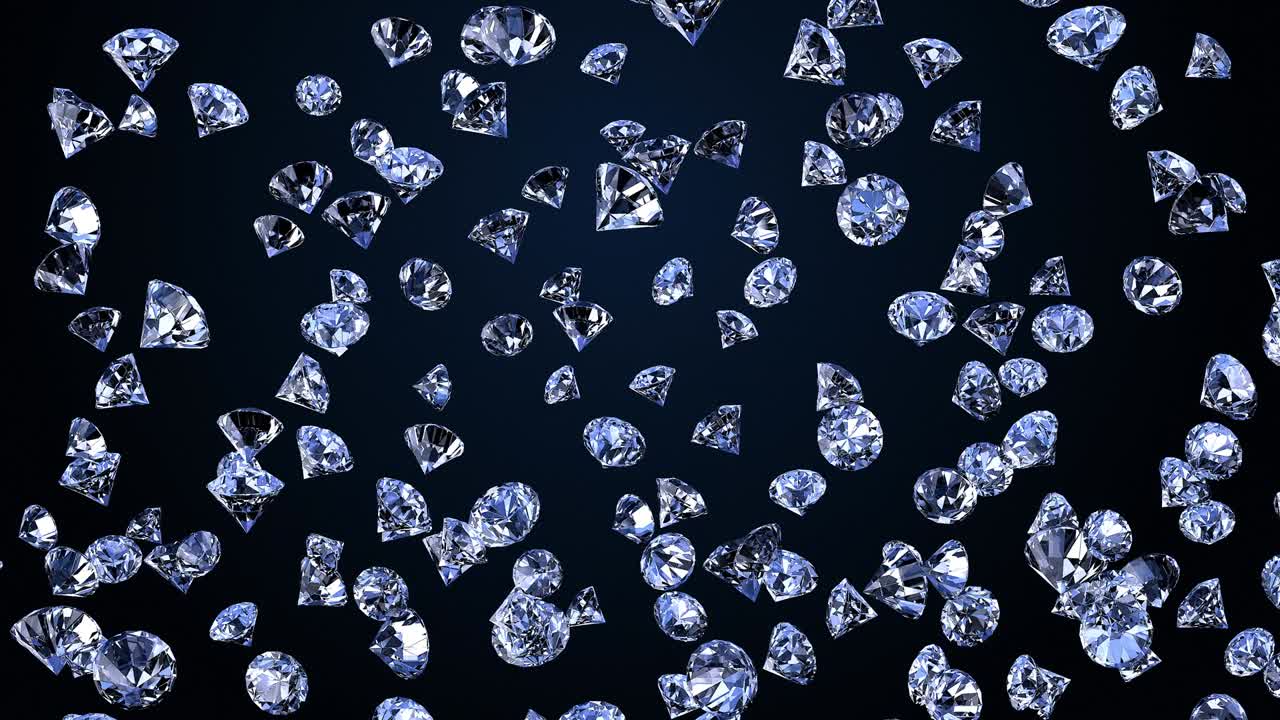 많은 보석 다이아몬드 돌이 검은색에 떨어집니다.