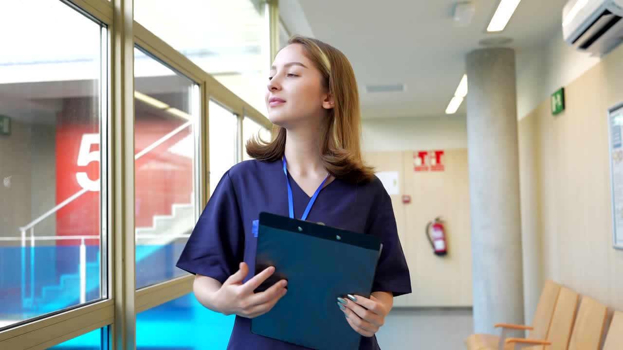 Nurse in Hospital Hallway