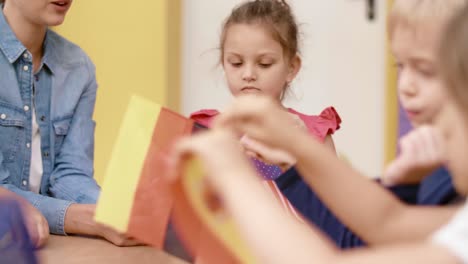 group of  preschool children learning languages