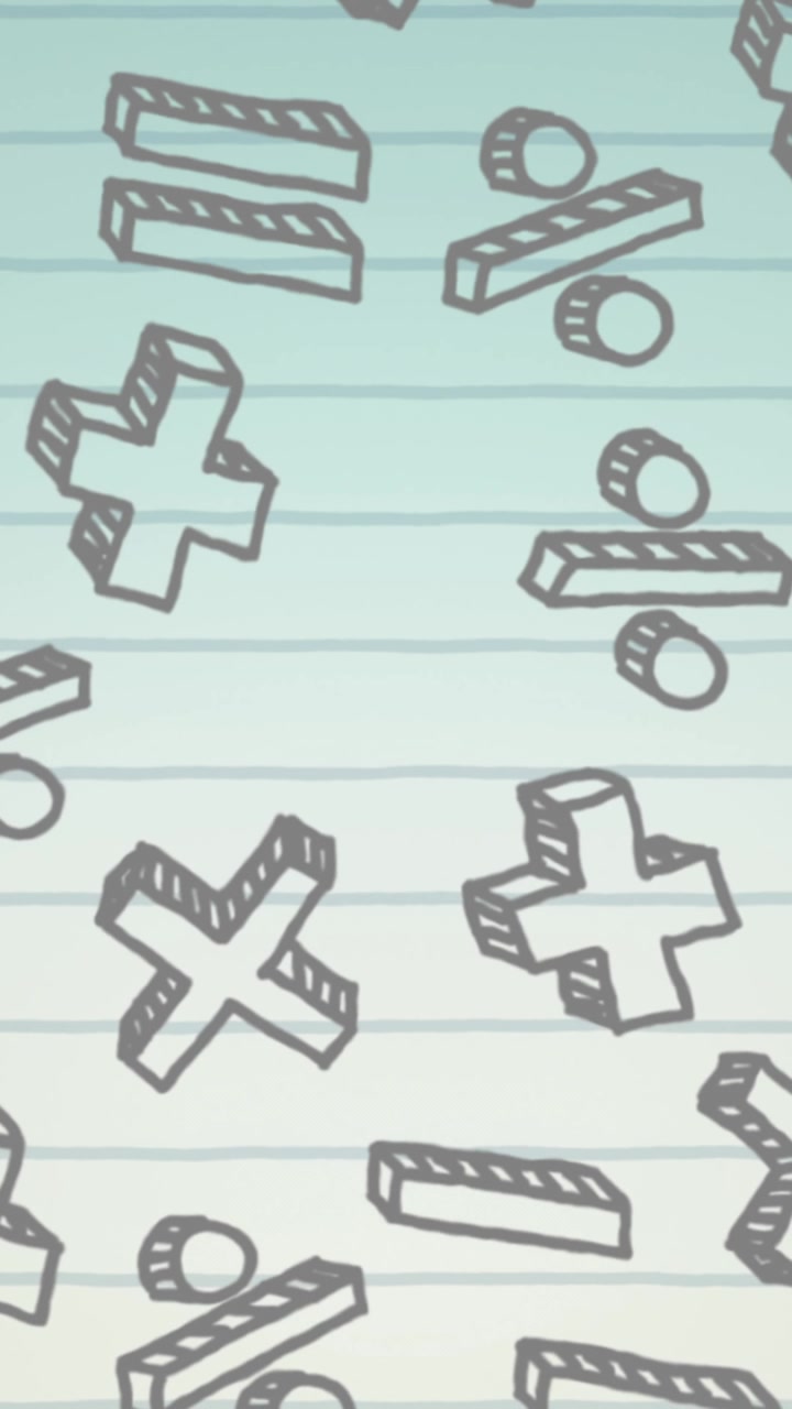 Seamless Pattern of Hand-Drawn Mathematical Symbols on Lined Paper