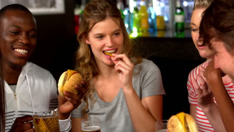 friends having a burger