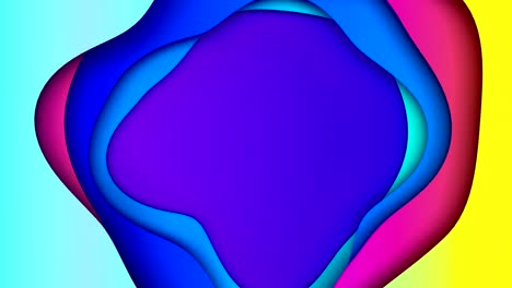fondo colorido abstracto con múltiples capas de superficie de onda con diferentes gradientes. espacio de copia. fondo infantil. bucle sin costuras 3d render