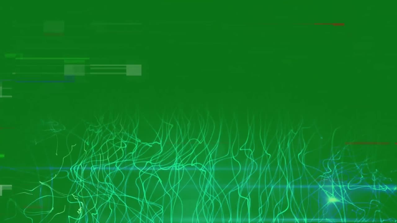 animación de la interferencia sobre las huellas de luz sobre fondo verde.