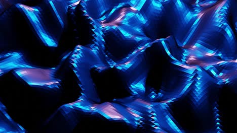 estilo oscuro abstracto bajo fondo poli en 4k. ondas abstractas se mueven en superficie metálica brillante en bucle. animación suave y sin costuras. simple geometría minimalista bg. color azul