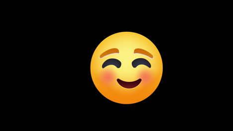 Lächelndes-Emoji-Symbol,-Schleifenanimation,-Video,-Transparenter-Hintergrund-Mit-Alphakanal