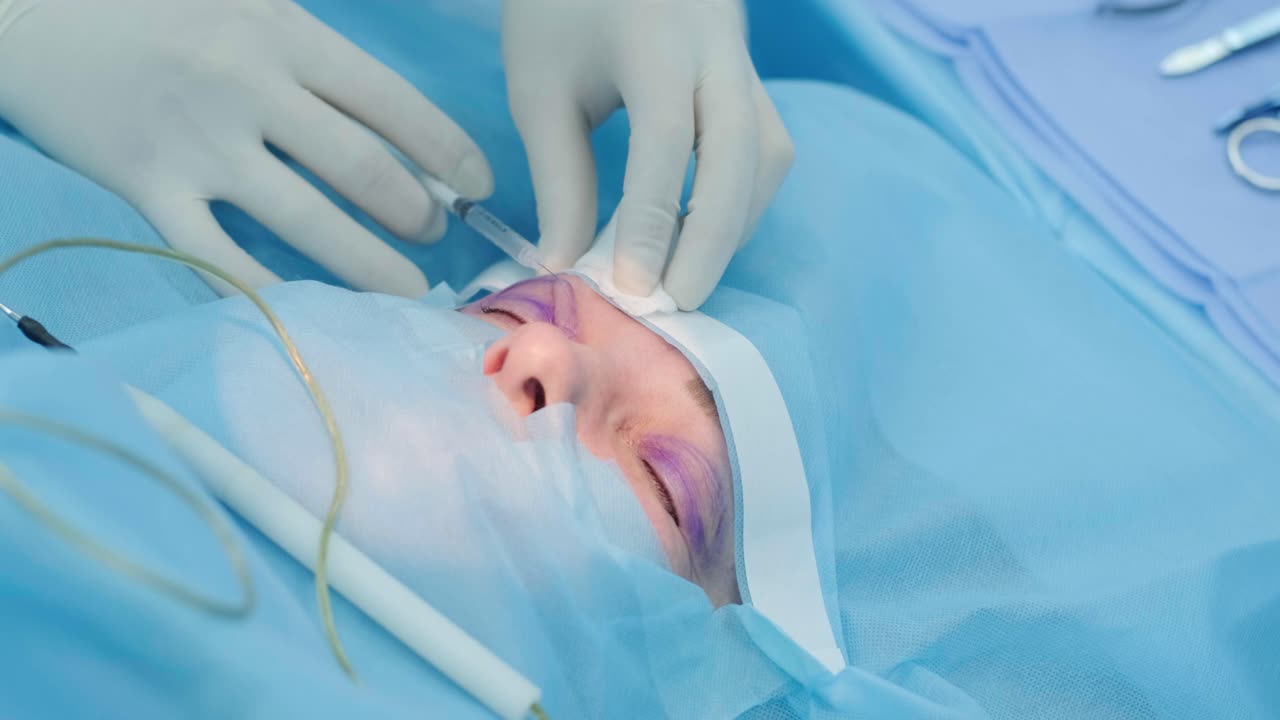 operación de cirugía plástica de blefaroplastia, centrada en el rejuvenecimiento y la modificación de la región del ojo.