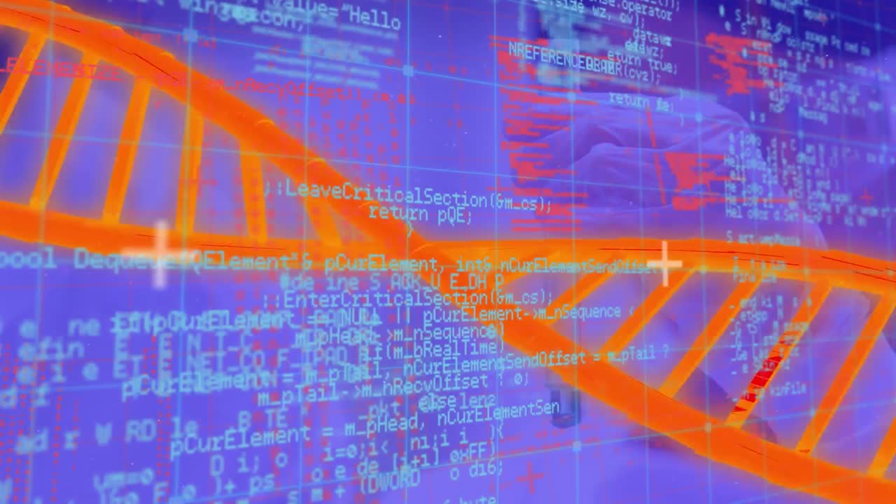 Animation of circles spinning over binary coding