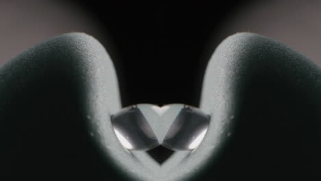 water drop in a reflective groove