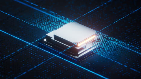 technology circuit board and core, 3d rendering